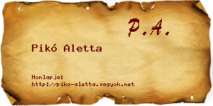Pikó Aletta névjegykártya